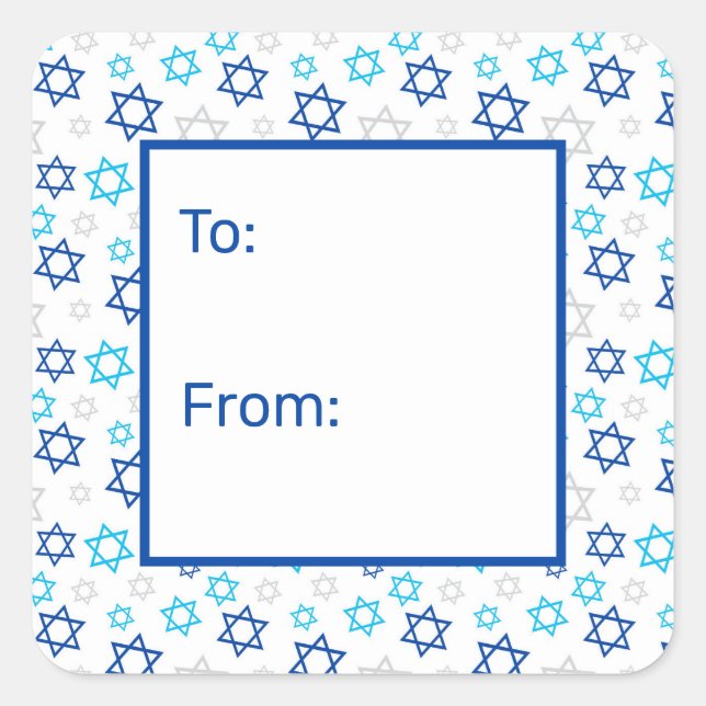 Star of David Square Sticker (Front)