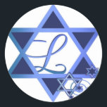 Star of David Sticker<br><div class="desc">This is a beautiful Star of David with the Letter L in the centre.</div>