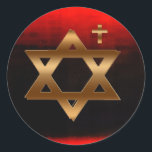 Star of David Stickers<br><div class="desc">Star of David Stickers Black and Red</div>