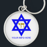 STAR OF DAVID & SYMBOL OF LIFE KEYCHAIN<br><div class="desc">JEWISH ICONS</div>