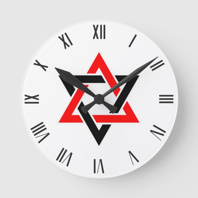 Star of David symbol Round Clock (Front)