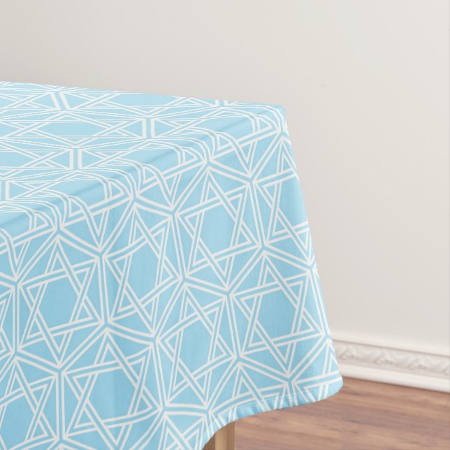 Star of David Tablecloth - Judaica - Table Setting (In Situ)