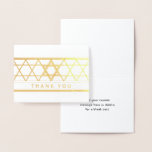 Star of David Thank You Note Simple Modern Folded Foil Card<br><div class="desc">Send a stylish note of thanks with simply elegant silver foil folded thank you cards. All wording on this template is simple to personalize or delete, and fonts can be customized with the Zazzle design tool. The chic modern design features real metallic silver foil on front, a unique star of...</div>
