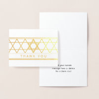 Star of David Thank You Note Simple Modern Folded