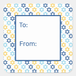 Star of David To From Square Sticker