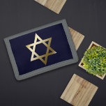 Star of David Wallet<br><div class="desc">Gold Star of David on navy blue background.</div>