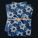 Star of David Watercolor Hanukkah  Wrapping Paper Sheet<br><div class="desc">Hope you like this star pattern.  Check out my shop for lots more colours and patterns and let me know if you'd like something customized.</div>