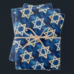 Star of David Watercolor Hanukkah  Wrapping Paper Sheet<br><div class="desc">Hope you like this star pattern.  Check out my shop for lots more colours and patterns and let me know if you'd like something customized.</div>