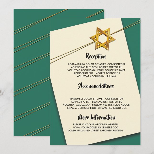 star of David wedding program (Front/Back)