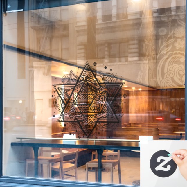 Star of DAVID  Window Cling (Cafe Window)