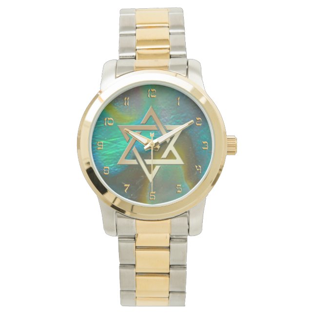 Star of David with Abalone Background Watch (Front)