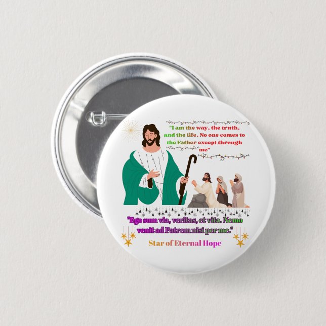 Star of Eternal Hope 2 Inch Round Button (Front & Back)