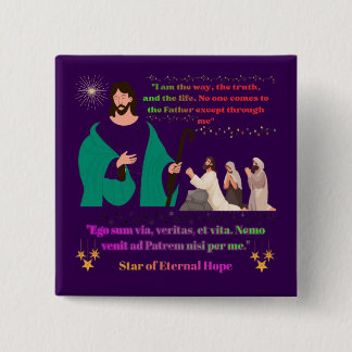 Star of Eternal Hope dark purple 2 Inch Square Button