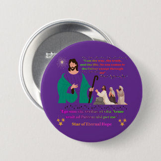 Star of Eternal Hope royal purple 3 Inch Round Button