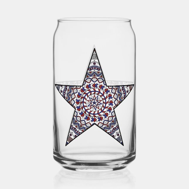 Star of Independence Can Glass (Front)
