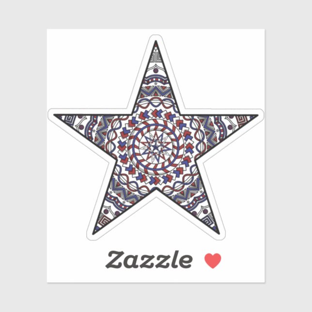 Star of Independence Contour Sticker (Sheet)