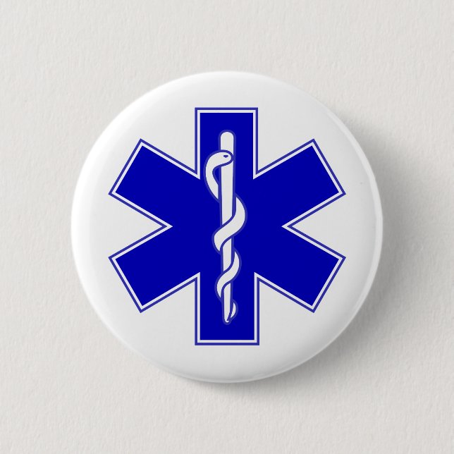 Star of Life 2 Inch Round Button (Front)