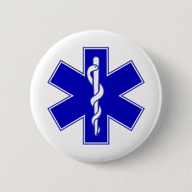 Star of Life 2 Inch Round Button (Front)