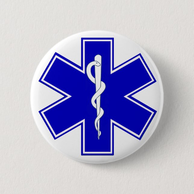 Star of Life 2 Inch Round Button (Front)