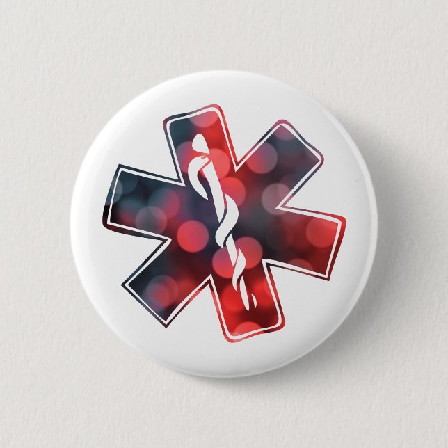star of life bokeh 2 inch round button (Front)