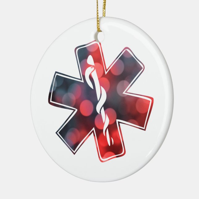 star of life bokeh ceramic ornament (Left)