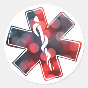 star of life bokeh classic round sticker