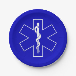 Star of Life (EMT) Paper Plate