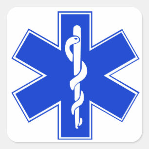 Star of Life / EMT Symbol Square Sticker