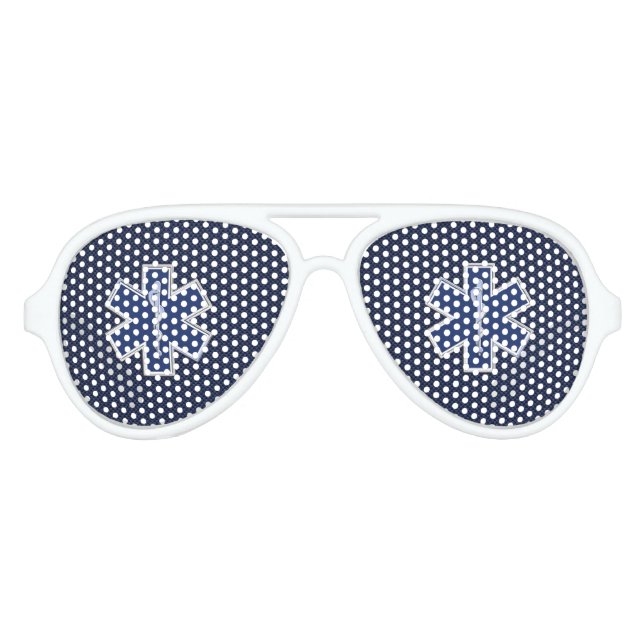 Star of Life Paramedic Emergency Medical S Decor Aviator Sunglasses (Front)