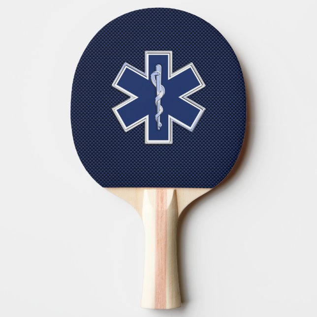 Star of Life Paramedic Emergency Medical S Decor Ping Pong Paddle (Back)