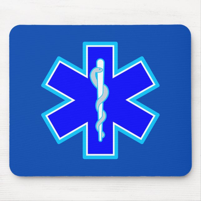 Star of Life Paramedic Emergency Medical Services Mouse Pad (Front)
