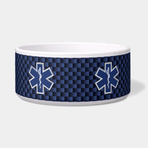Star of Life Paramedic on Navy Blue Carbon Fibre