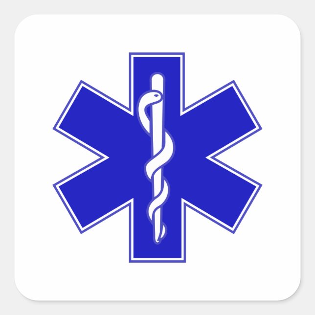 Star of Life Square Sticker (Front)