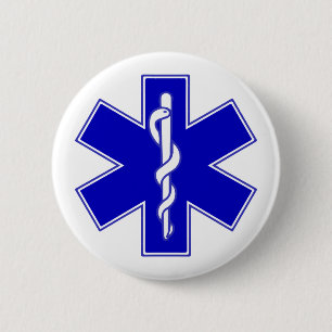 Star of Life symbol 2 Inch Round Button