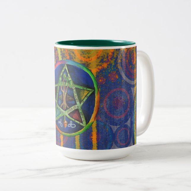 Star of Truth Celtic   Two-Tone Coffee Mug (Front Right)