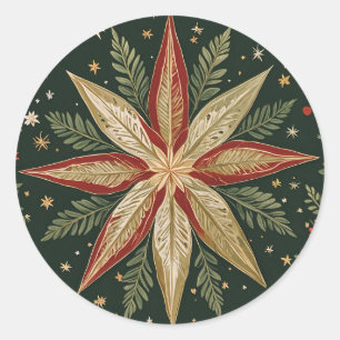 Star of Wonder Floral Classic Round Sticker