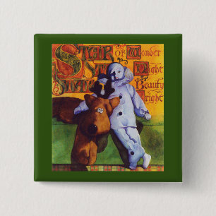 STAR OF WONDER Square Pin Button / Green