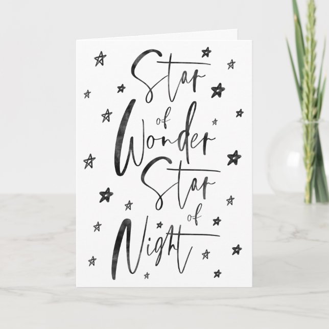 Star of Wonder Star of Night | Starry Night Fox Holiday Card (Front)