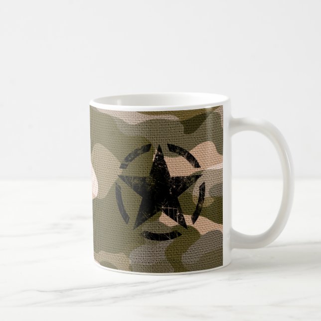 Star on Burlap style Coffee Mug (Right)