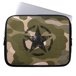 Star on Burlap style Laptop Sleeve