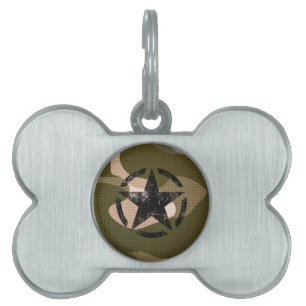 Star on Burlap style Pet ID Tag