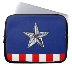 Star on Festive Patriotic Colours Laptop Sleeve