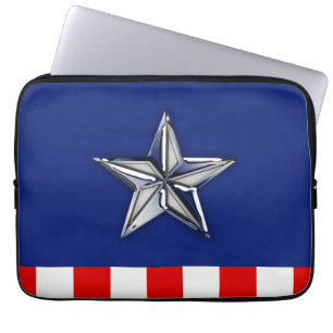 Star on Festive Patriotic Colours Laptop Sleeve
