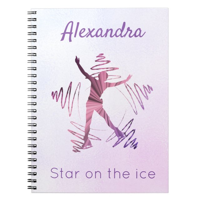 Star on ice figure skating notebook purple pink (Front)