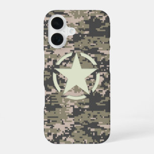 Star on Mountaineer Camo Pattern iPhone 16 Case
