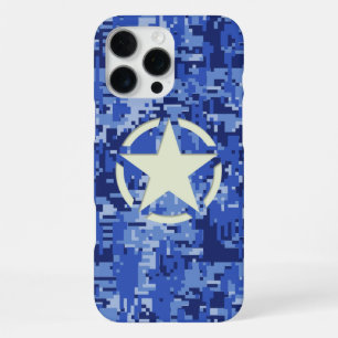 Star on Navy Camo Background iPhone 16 Pro Max Case