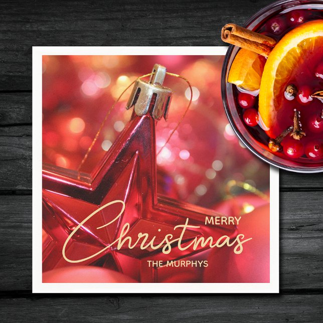 Star Ornament Christmas Napkin (Creator Uploaded)