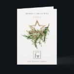 Star Ornament Pine Fauna Logo Merry Christmas Holiday Card<br><div class="desc">If you need any further customisation please feel free to message me on yellowfebstudio@gmail.com.</div>