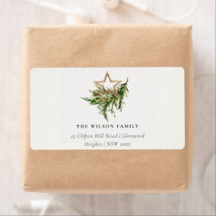 Star Ornament Pine Fauna Merry Christmas Address