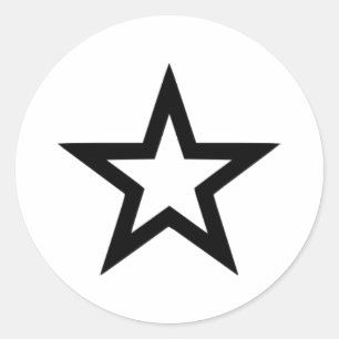 Star outline classic round sticker